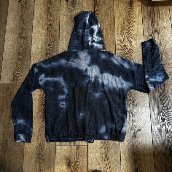 Orange Kiss light & dark blue camo thermal hoodie drawstring bottom cuffs, L. - Picture 9 of 12